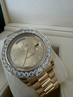 Load image into Gallery viewer, Rolex Day-Date 41mm 2015 Champagne Dial 218238 Diamond Bezel 5.00ct
