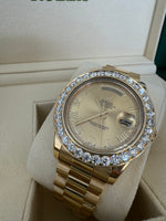 Load image into Gallery viewer, Rolex Day-Date 41mm 2015 Champagne Dial 218238 Diamond Bezel 5.00ct
