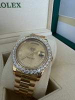 Load image into Gallery viewer, Rolex Day-Date 41mm 2015 Champagne Dial 218238 Diamond Bezel 5.00ct
