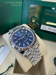 Rolex Datejust 41mm 126334 2026 Blue Index Dial Jubilee