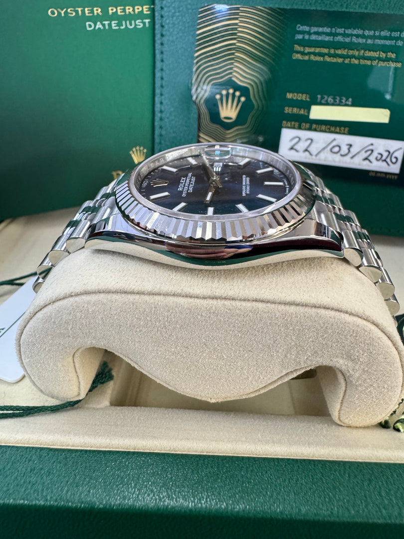 Rolex Datejust 41mm 126334 2026 Blue Index Dial Jubilee
