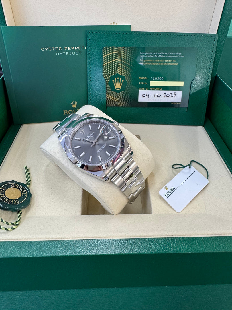 Rolex Datejust 41mm 126300 2025 Rhodium Oyster