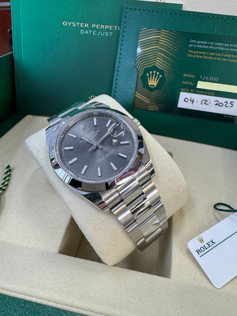 Rolex Datejust 41mm 126300 2025 Rhodium Oyster