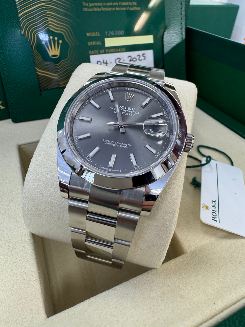 Rolex Datejust 41mm 126300 2025 Rhodium Oyster