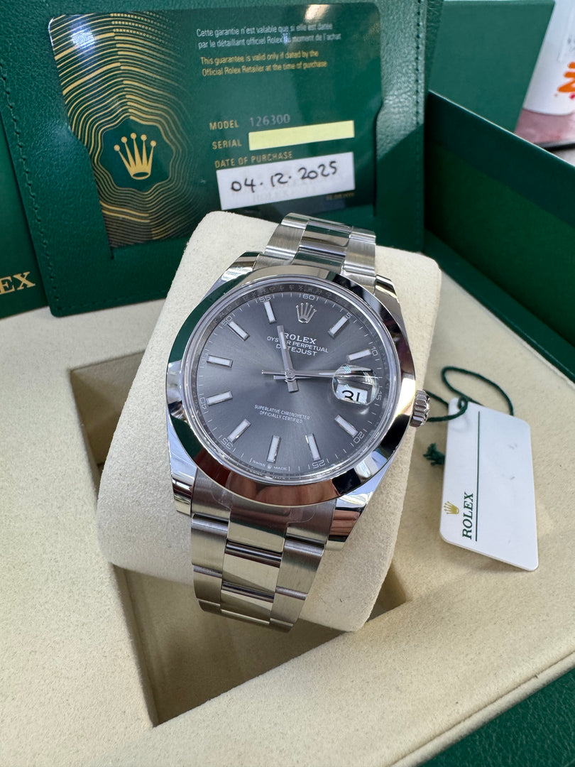 Rolex Datejust 41mm 126300 2025 Rhodium Oyster