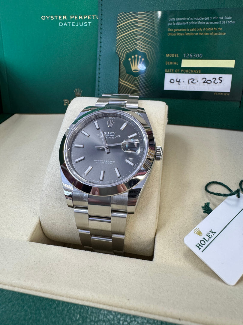 Rolex Datejust 41mm 126300 2025 Rhodium Oyster