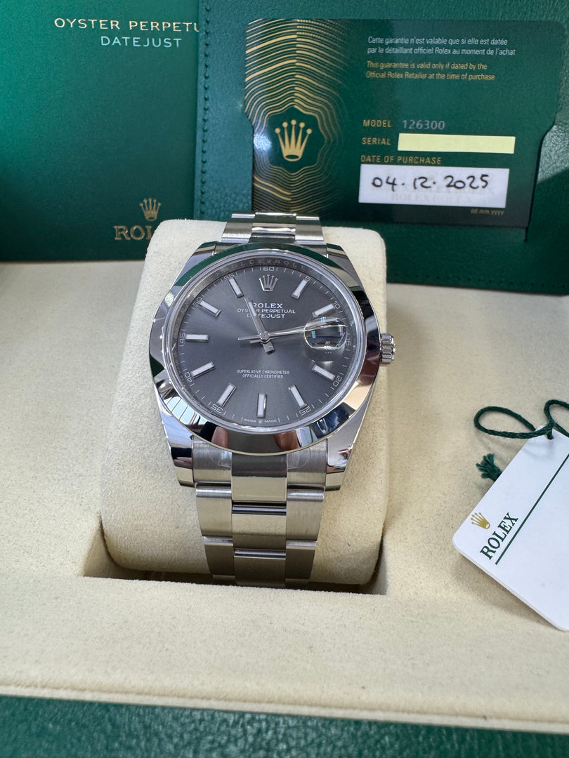 Rolex Datejust 41mm 126300 2025 Rhodium Oyster