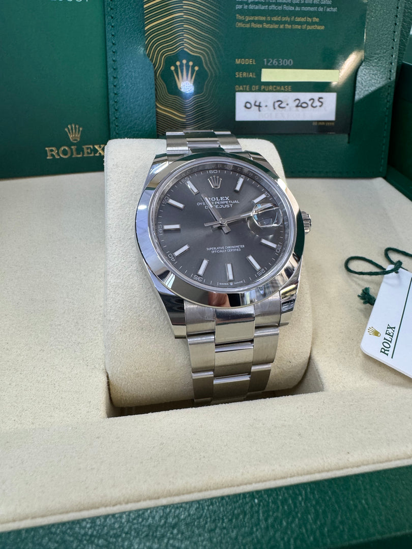 Rolex Datejust 41mm 126300 2025 Rhodium Oyster