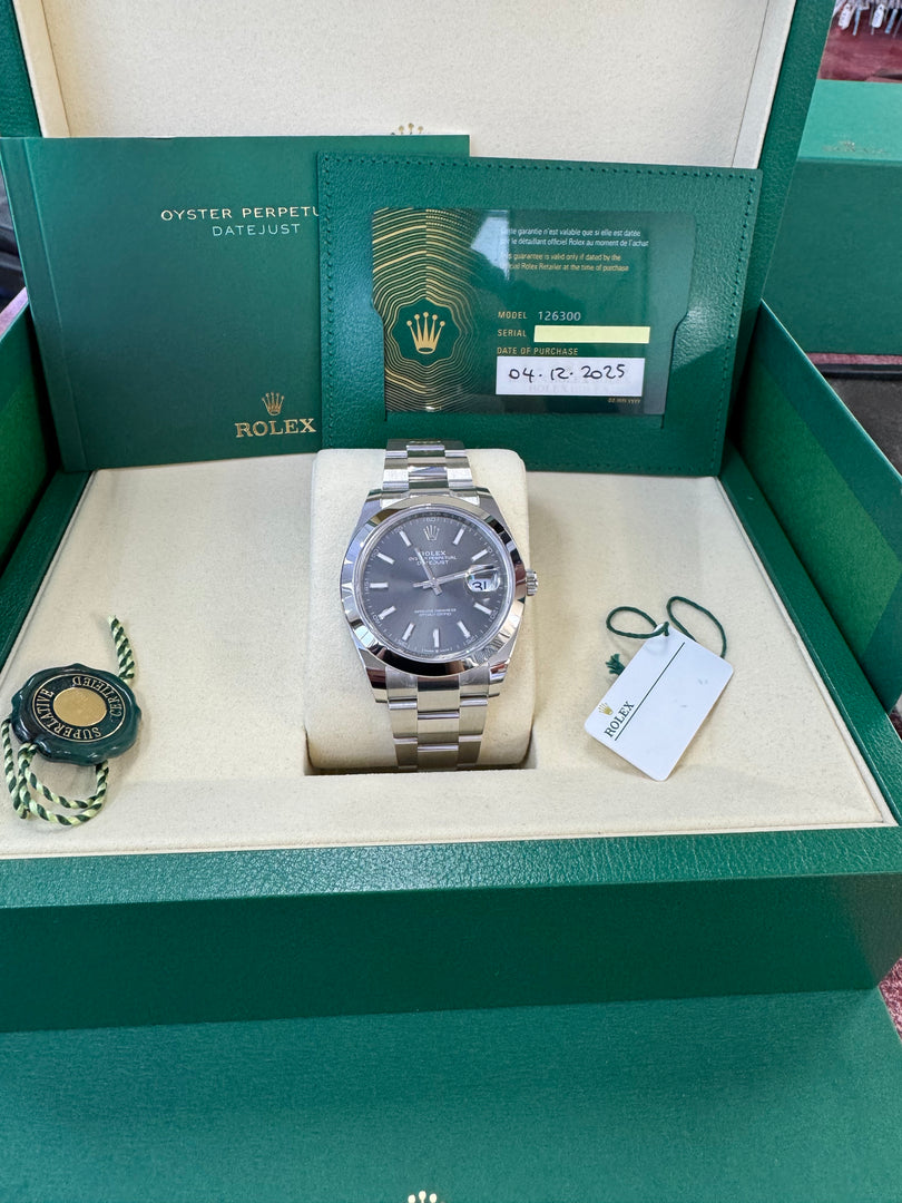 Rolex Datejust 41mm 126300 2025 Rhodium Oyster