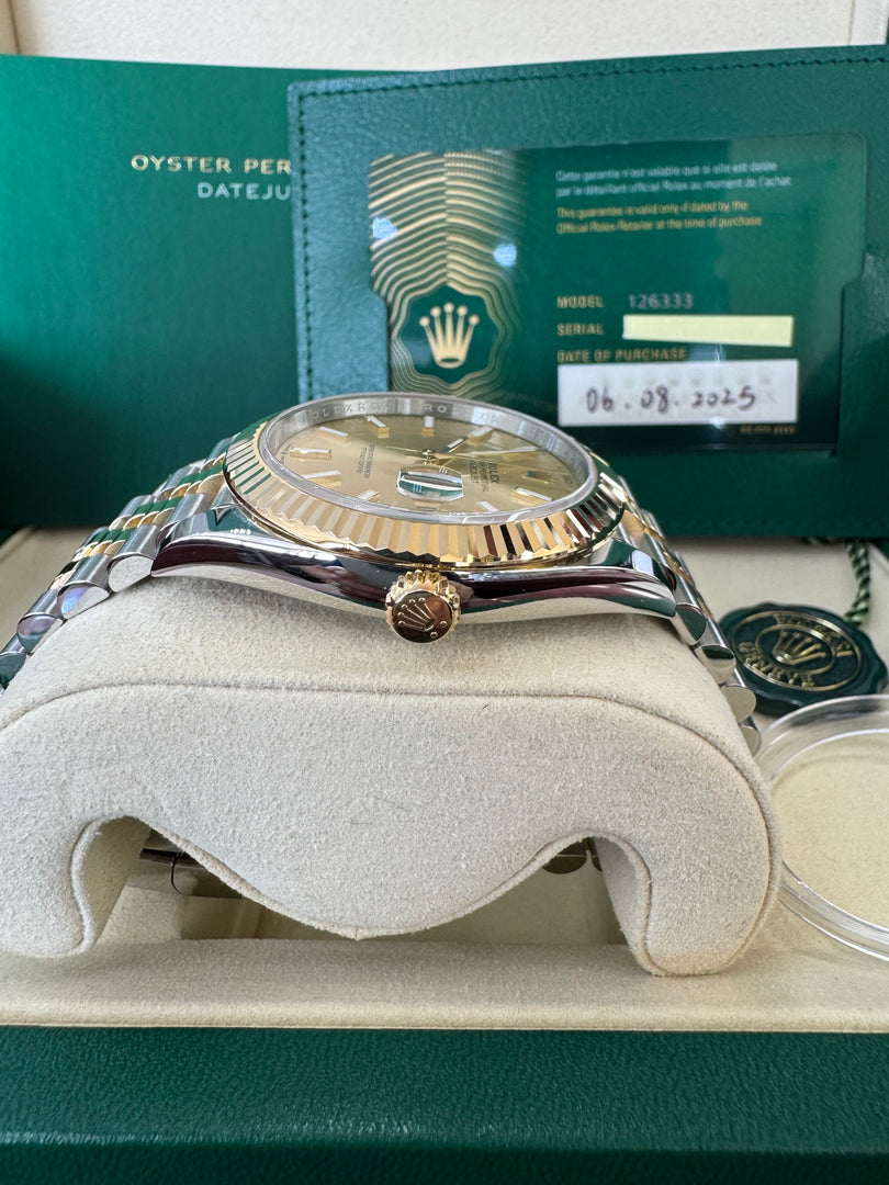 Rolex Datejust 41 Champagne Index Dial 126333 2025 Jubilee
