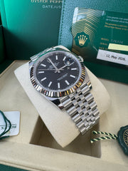Rolex Datejust 41mm 126334 2026 Black Index Dial Jubilee