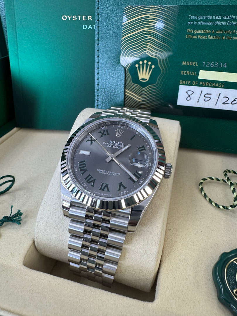 Rolex Datejust 41mm 126334 2026 Wimbeldon Dial Jubilee
