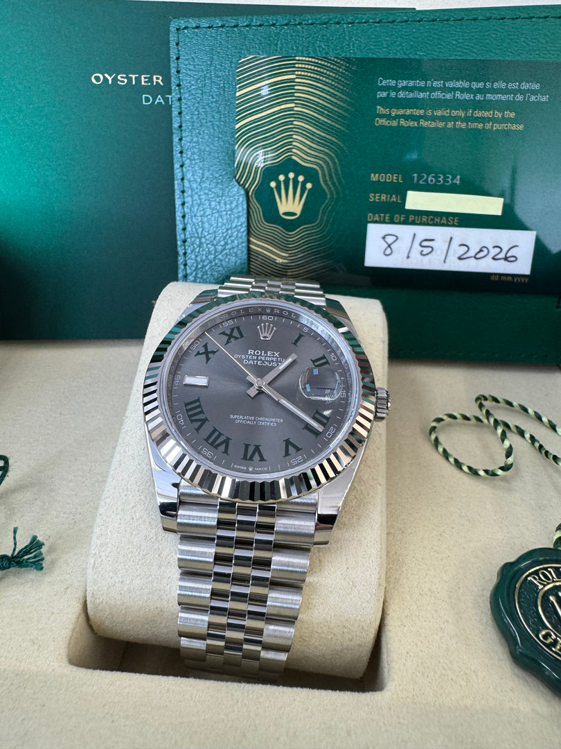 Rolex Datejust 41mm 126334 2026 Wimbeldon Dial Jubilee