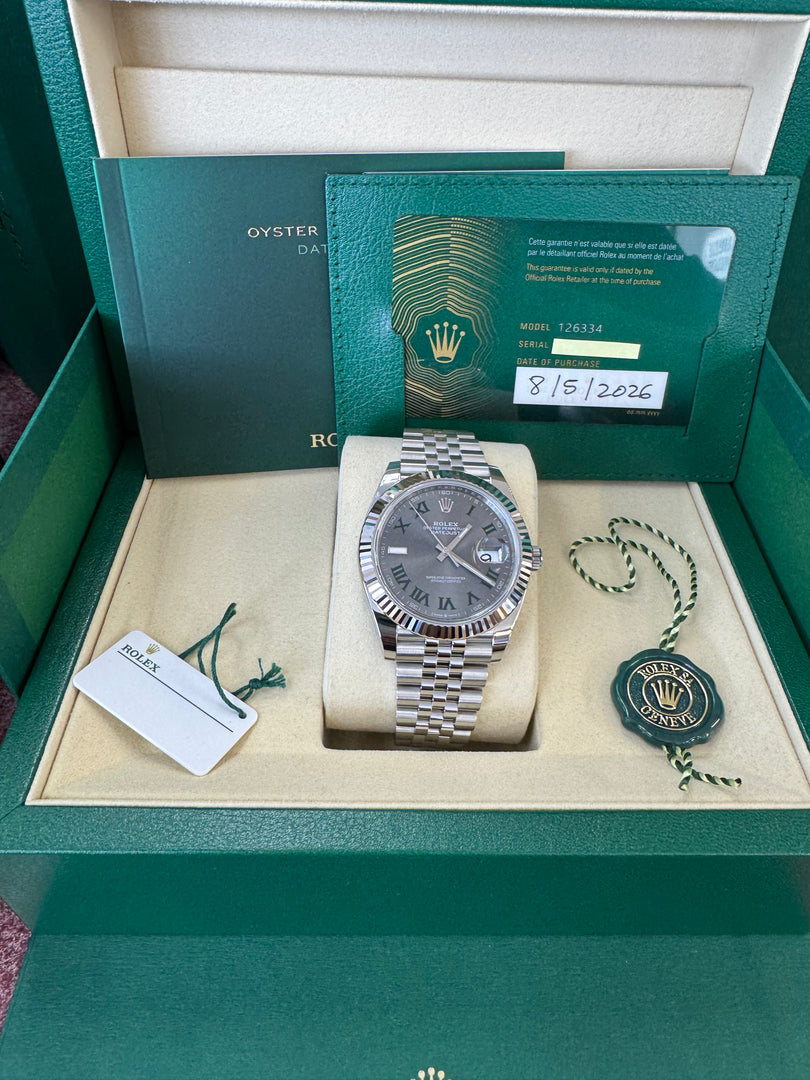 Rolex Datejust 41mm 126334 2026 Wimbeldon Dial Jubilee