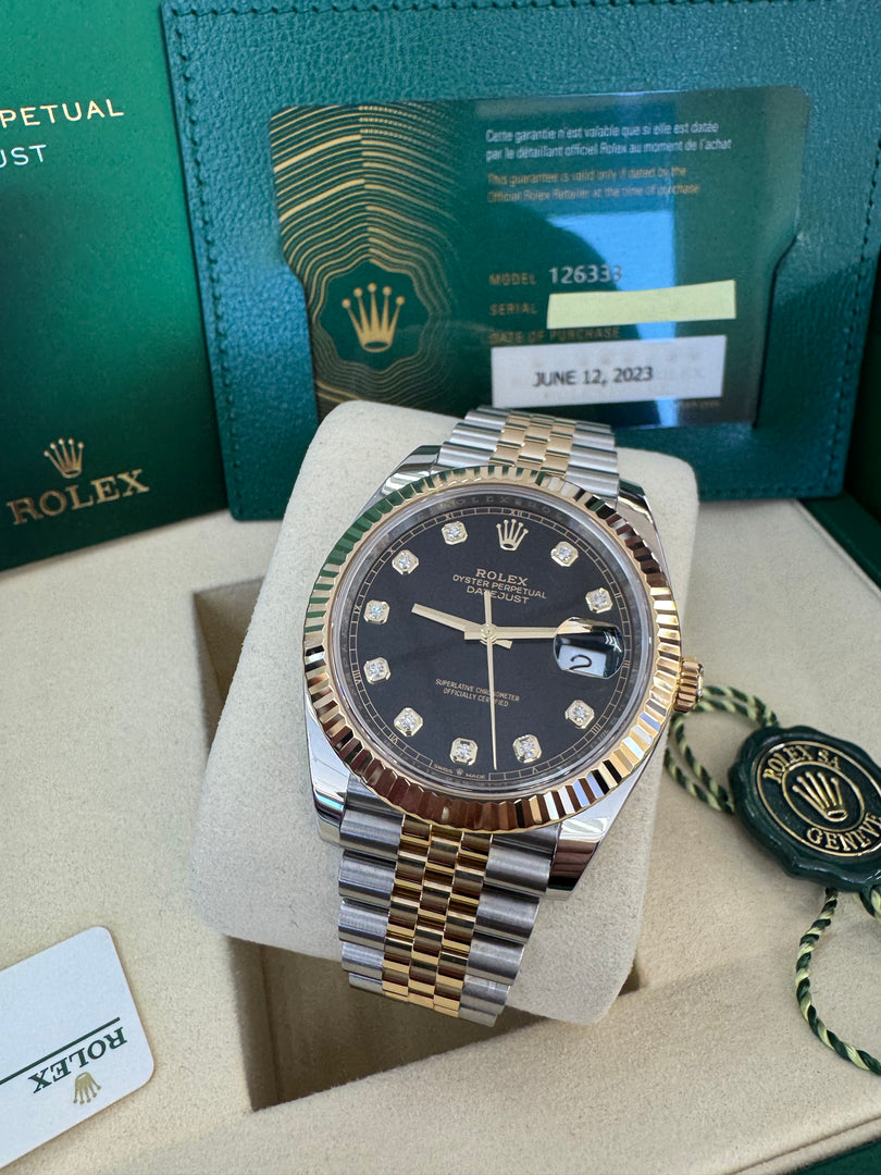 Rolex Datejust 41 Black Diamond Dial 126333 2023 Jubilee