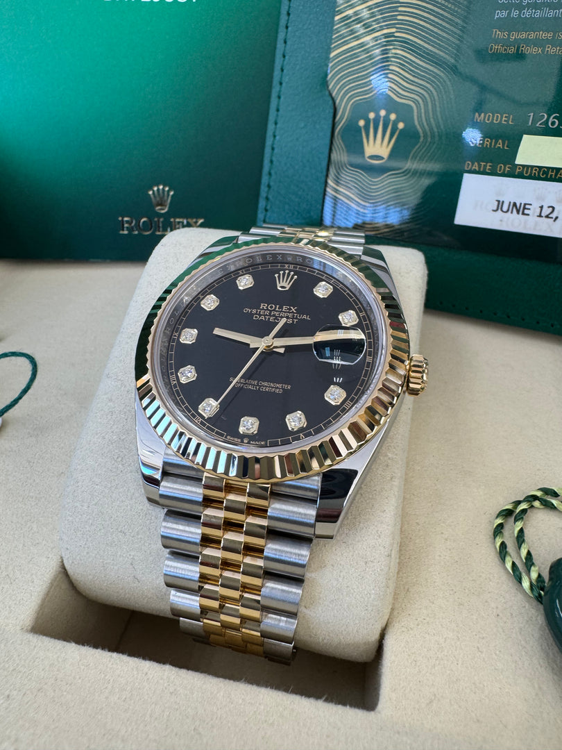 Rolex Datejust 41 Black Diamond Dial 126333 2023 Jubilee