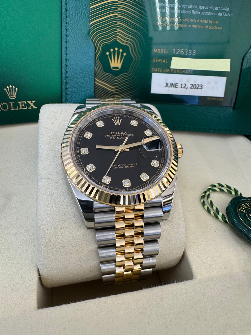 Rolex Datejust 41 Black Diamond Dial 126333 2023 Jubilee