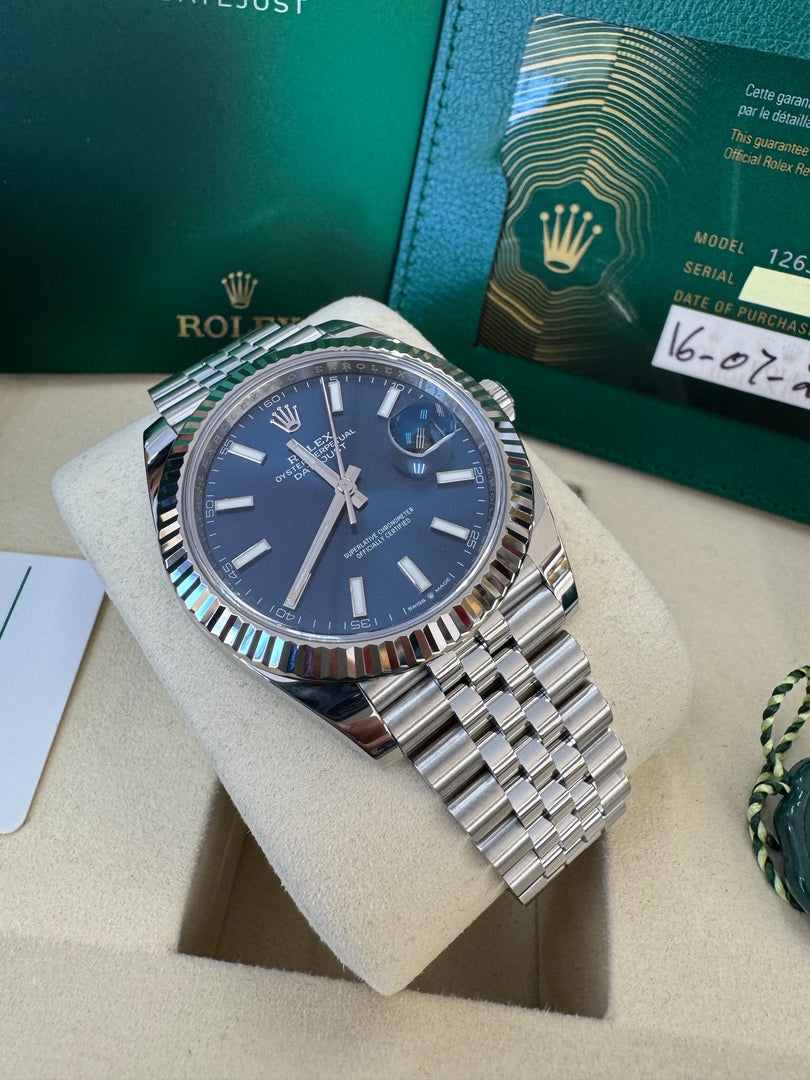 Rolex Datejust 41mm 126334 2024 Blue Index Dial Jubilee