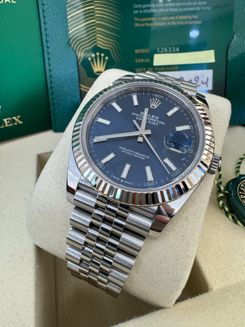 Rolex Datejust 41mm 126334 2024 Blue Index Dial Jubilee