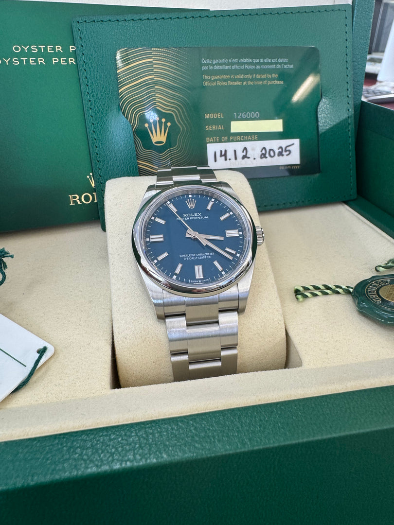 Rolex Oyster Perpetual 36mm 2025 Blue Dial 126000