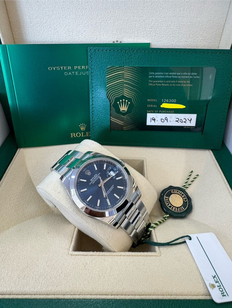 Rolex Datejust 41mm 126300 2024 Blue Index Oyster