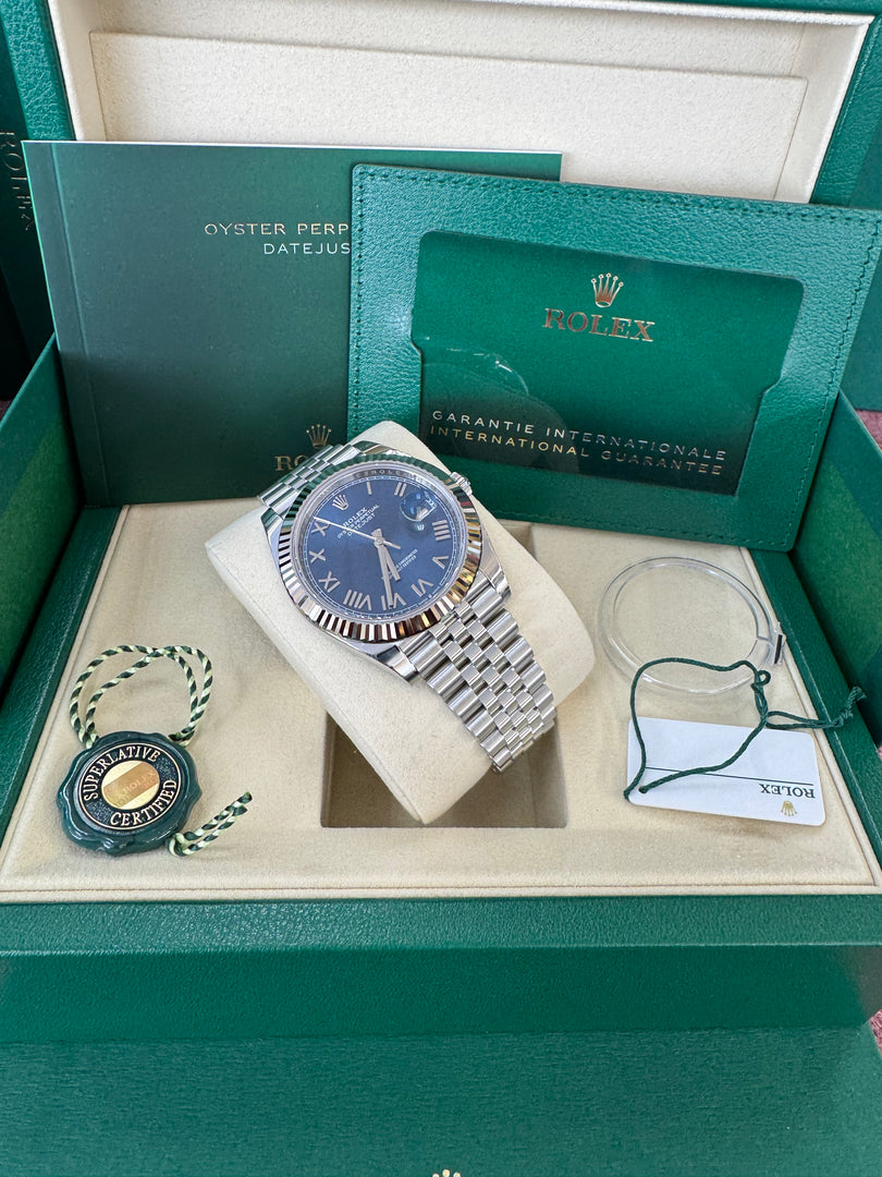 Rolex Datejust 41mm 126334 2026 Green Bright Blue Dial Jubilee