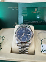 Load image into Gallery viewer, Rolex Datejust 41mm 126334 2026 Green Bright Blue Dial Jubilee