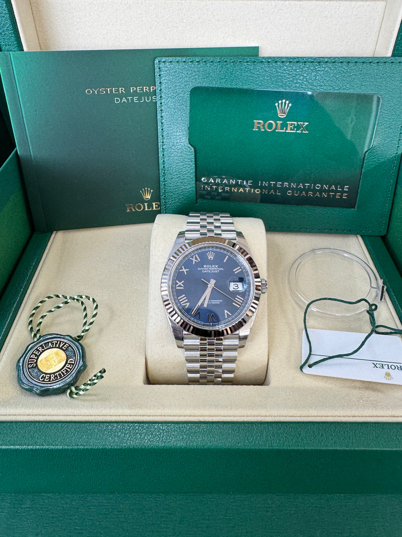 Rolex Datejust 41mm 126334 2026 Green Bright Blue Dial Jubilee