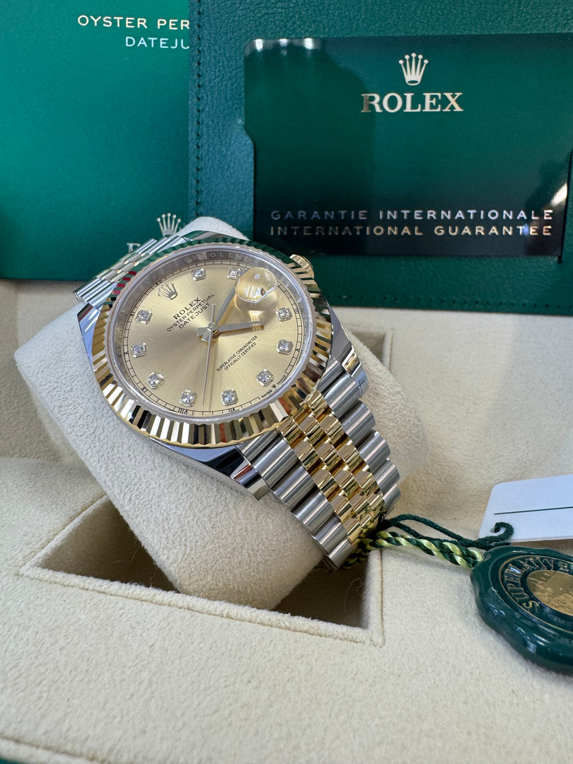 Rolex Datejust 41 Champagne Diamond Dial 126333 2024 Jubilee