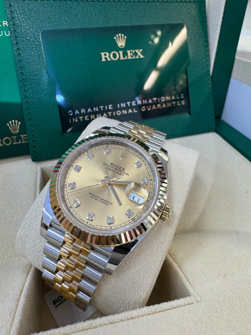 Rolex Datejust 41 Champagne Diamond Dial 126333 2024 Jubilee