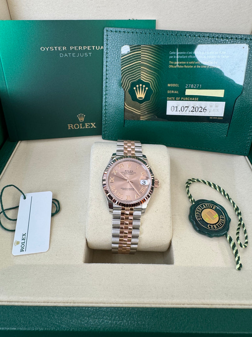 Rolex Datejust 31mm 278271 2026 Pink Roman Dial Jubilee
