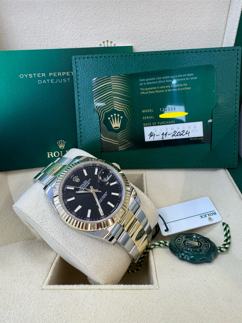 Rolex Datejust 41 Black Index Dial 126333 2024 Oyster