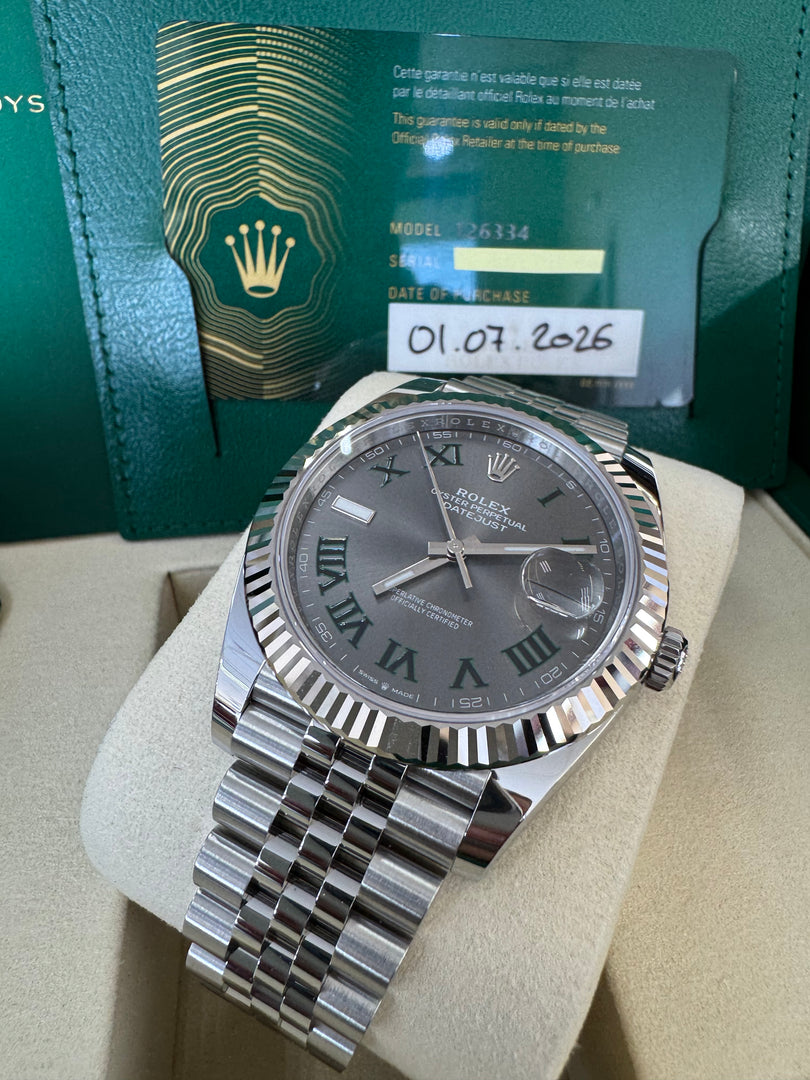 Rolex Datejust 41mm 126334 2026 Wimbeldon Dial Jubilee
