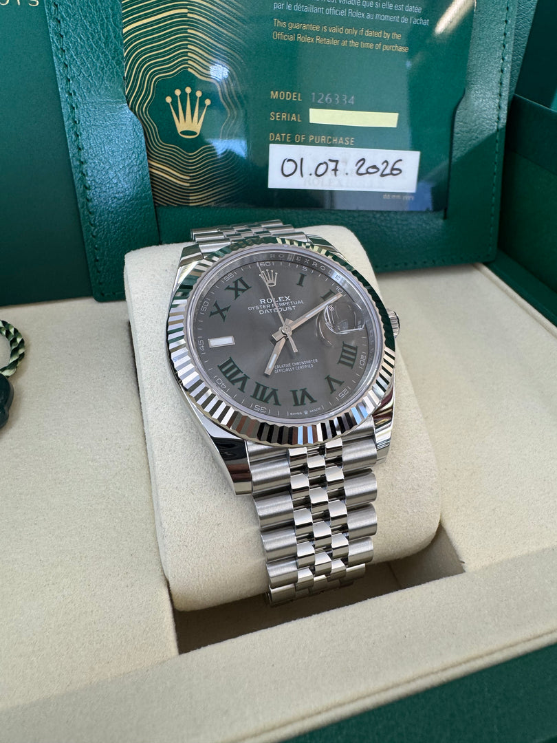 Rolex Datejust 41mm 126334 2026 Wimbeldon Dial Jubilee