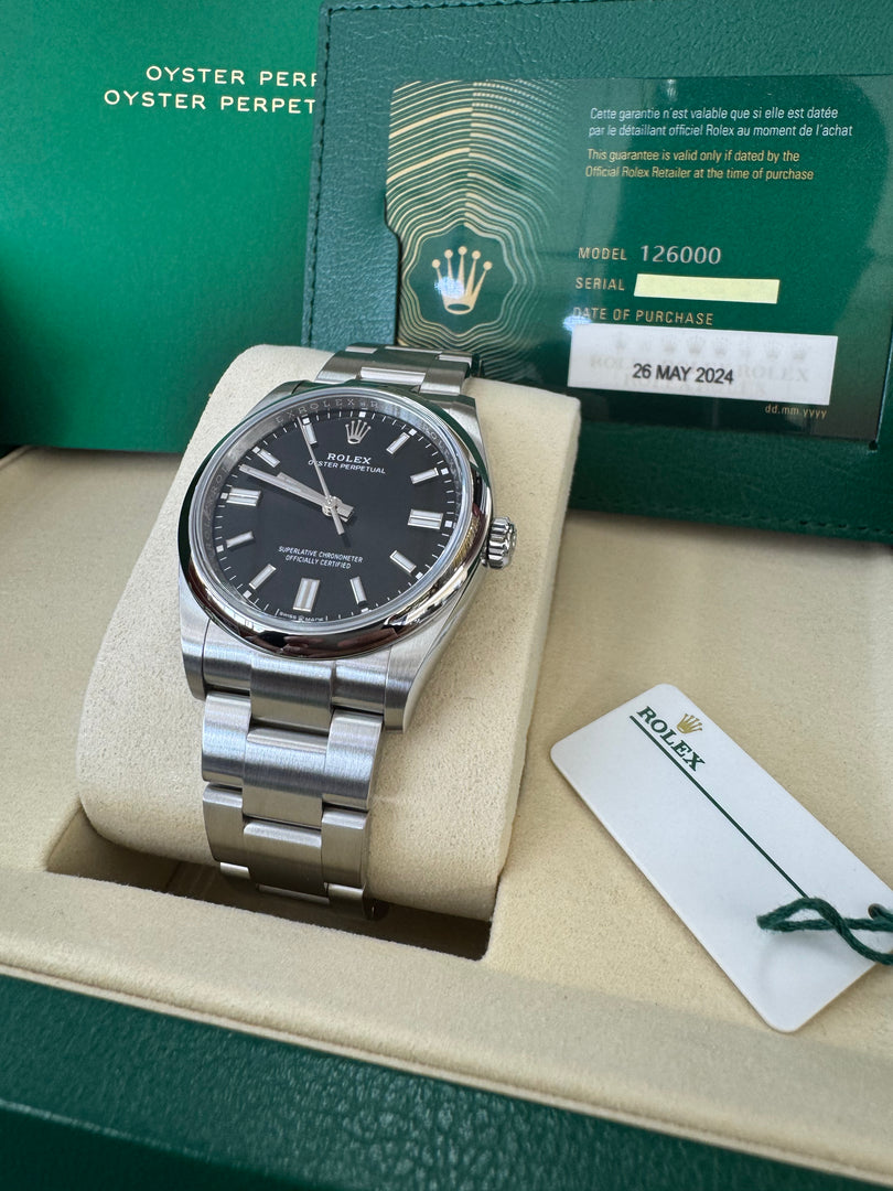 Rolex Oyster Perpetual 36mm 2024 Black Dial 126000