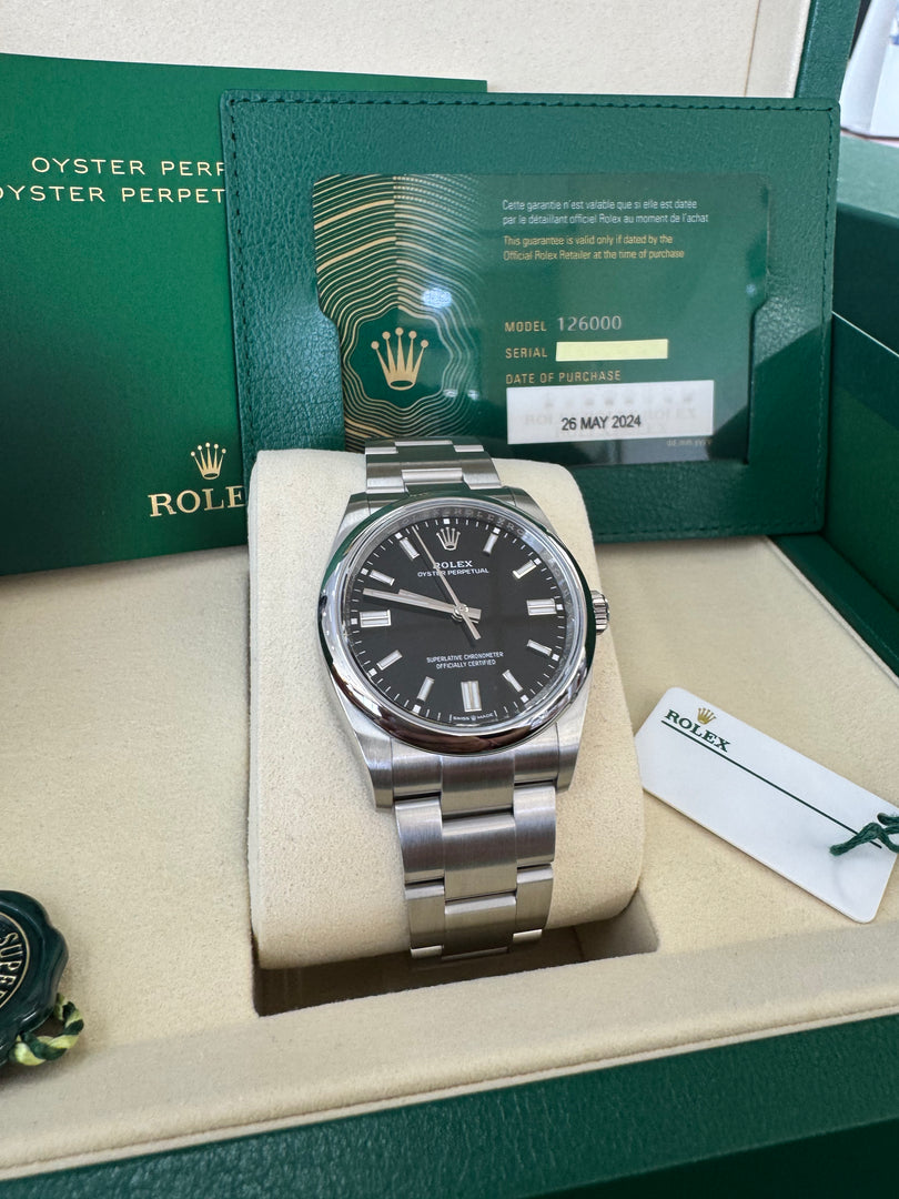 Rolex Oyster Perpetual 36mm 2024 Black Dial 126000