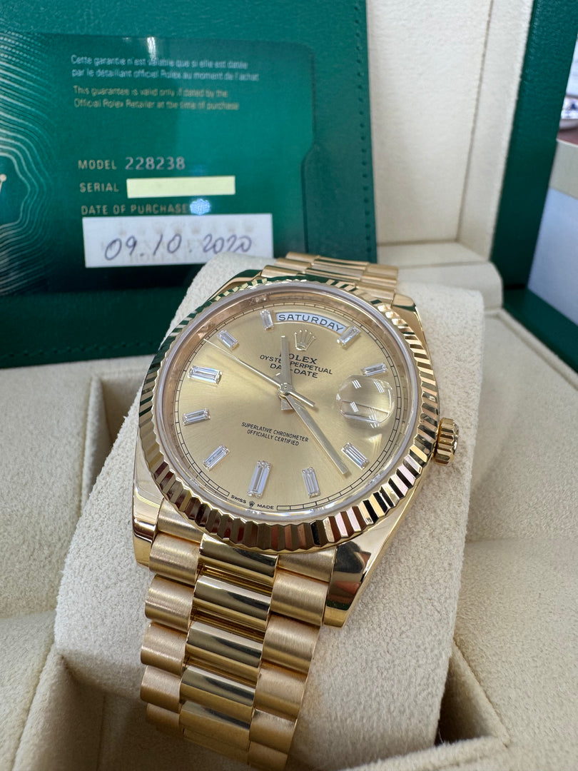 Rolex Day-Date 40 2020 Champagne Diamond Dial 228238