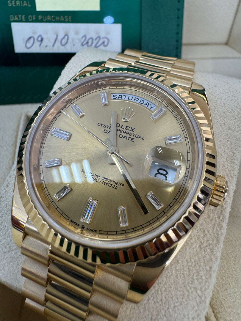 Rolex Day-Date 40 2020 Champagne Diamond Dial 228238