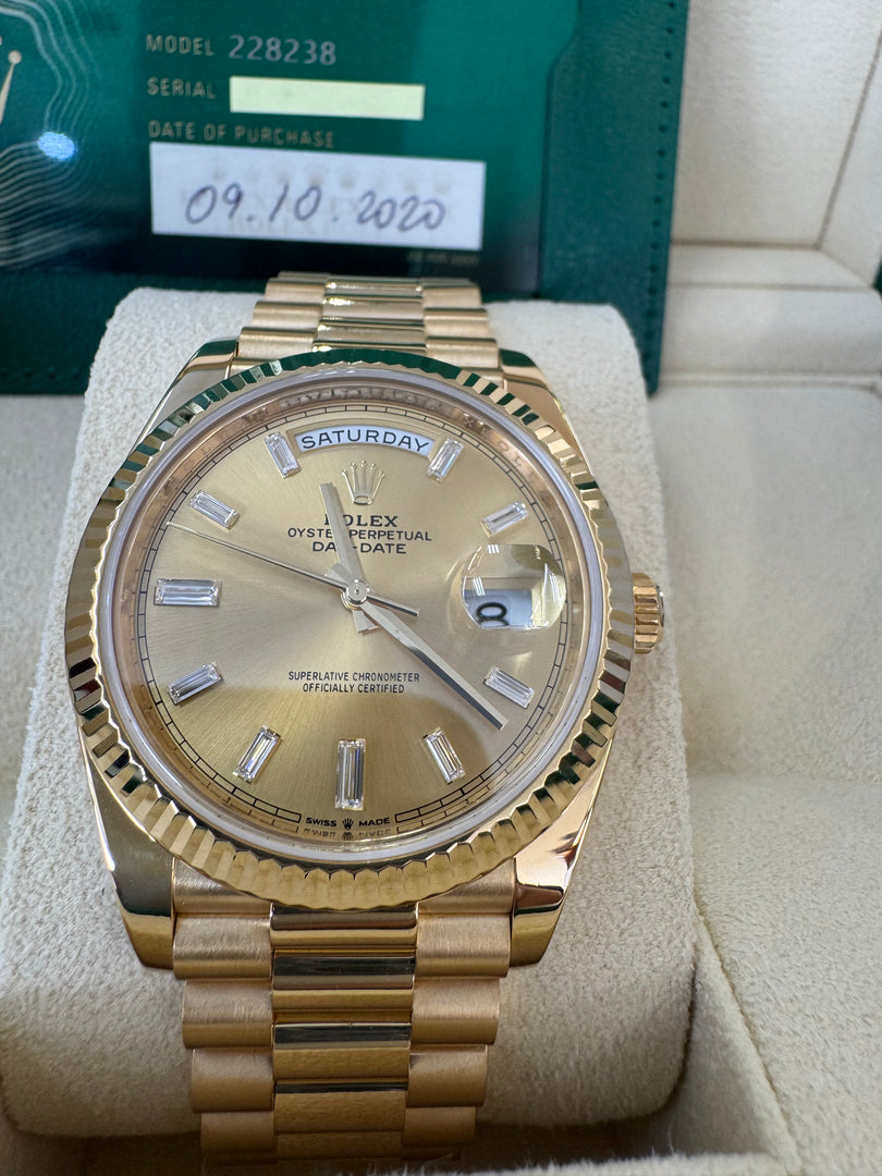 Rolex Day-Date 40 2020 Champagne Diamond Dial 228238