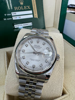 Load image into Gallery viewer, Rolex Datejust 36mm 116200 2013 Silver Diamond Dial Jubilee