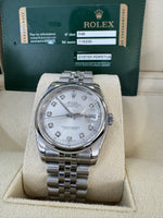 Load image into Gallery viewer, Rolex Datejust 36mm 116200 2013 Silver Diamond Dial Jubilee