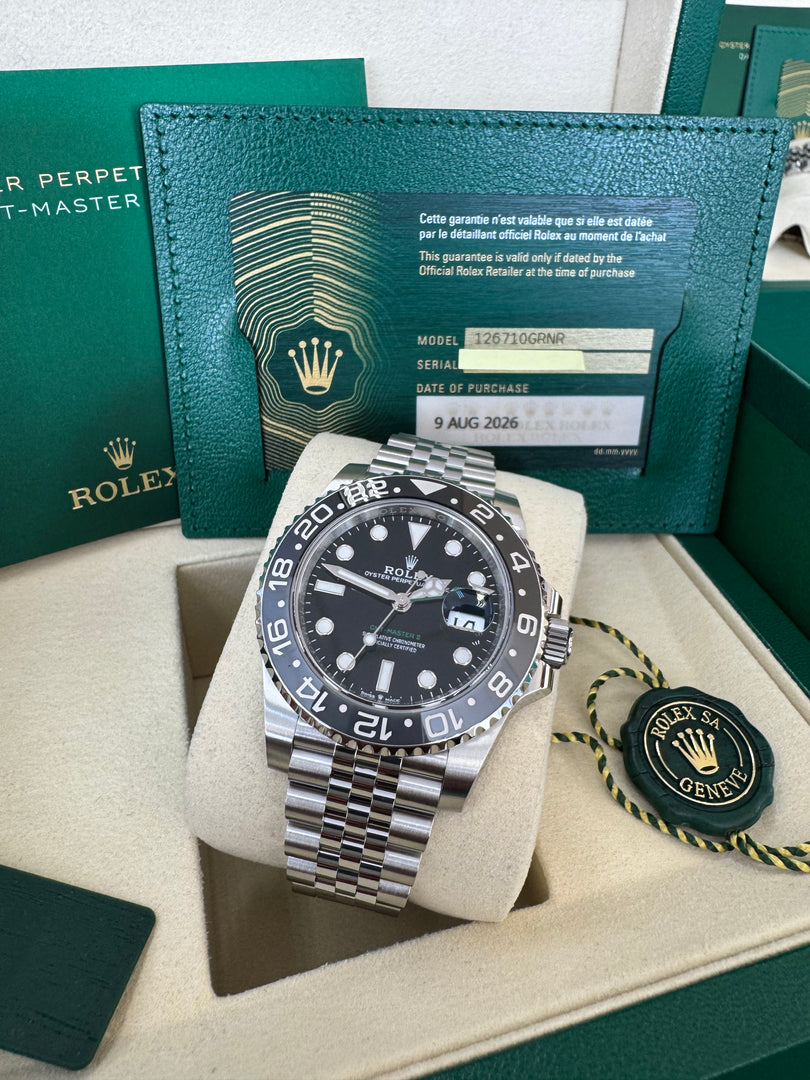 Rolex GMT-Master II "Bruce Wayne" 2026 126710GRNR Jubilee New Wood Card