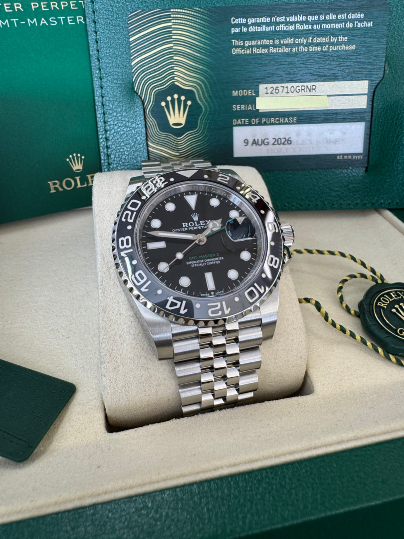 Rolex GMT-Master II "Bruce Wayne" 2026 126710GRNR Jubilee New Wood Card