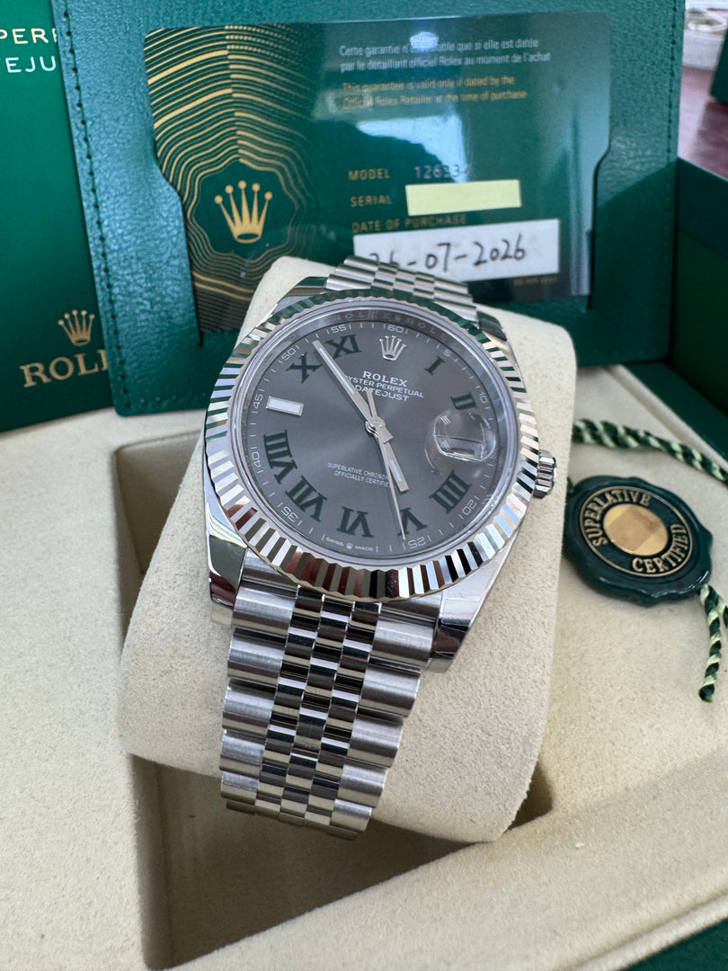 Rolex Datejust 41mm 126334 2026 Wimbeldon Dial Jubilee