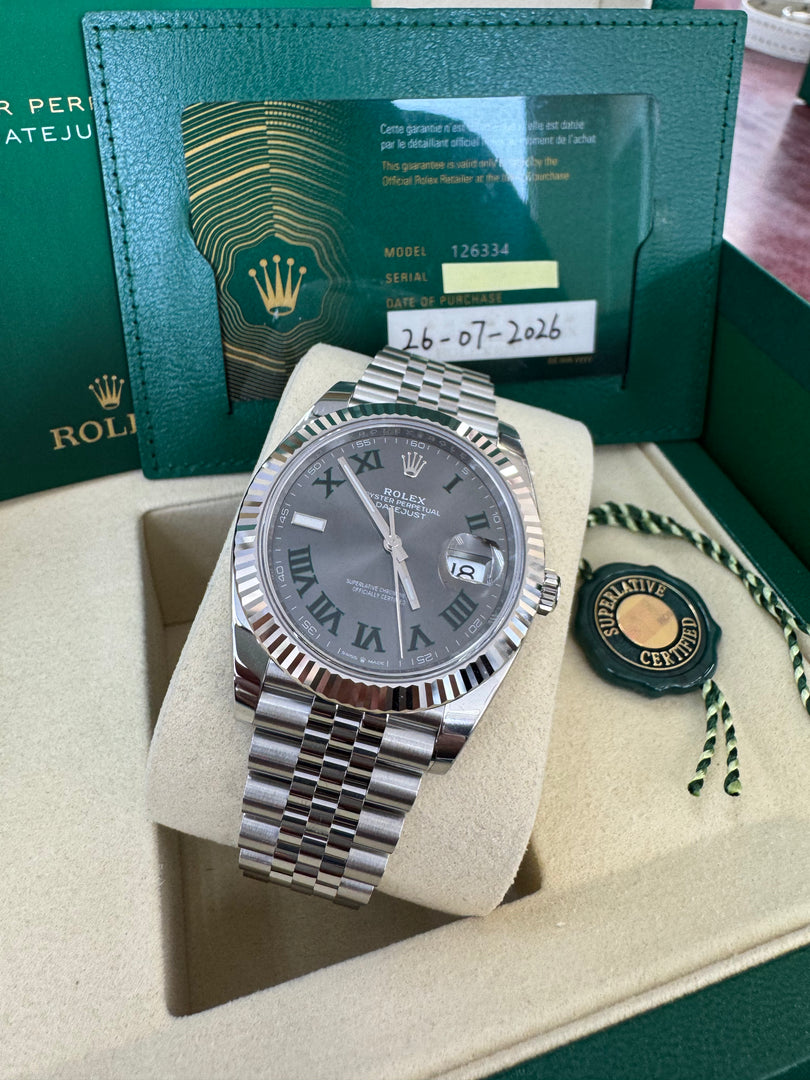 Rolex Datejust 41mm 126334 2026 Wimbeldon Dial Jubilee