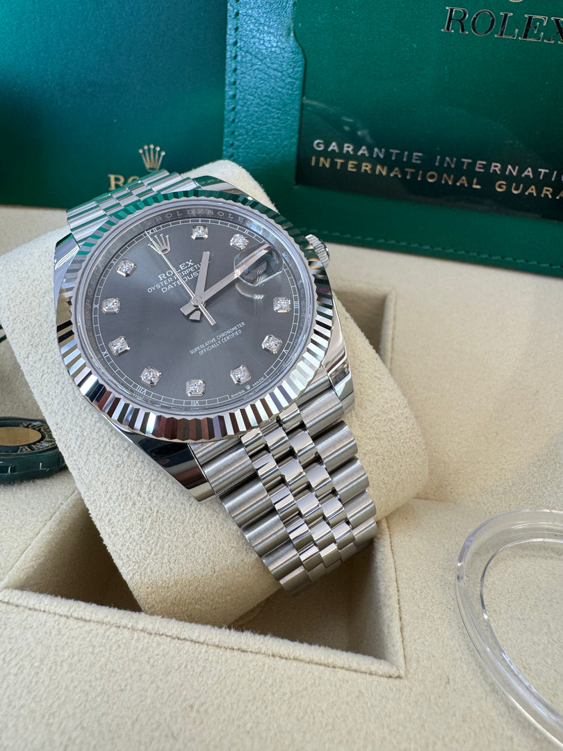 Rolex Datejust 41mm 126334 2024 Rhodium Diamond Dial Jubilee