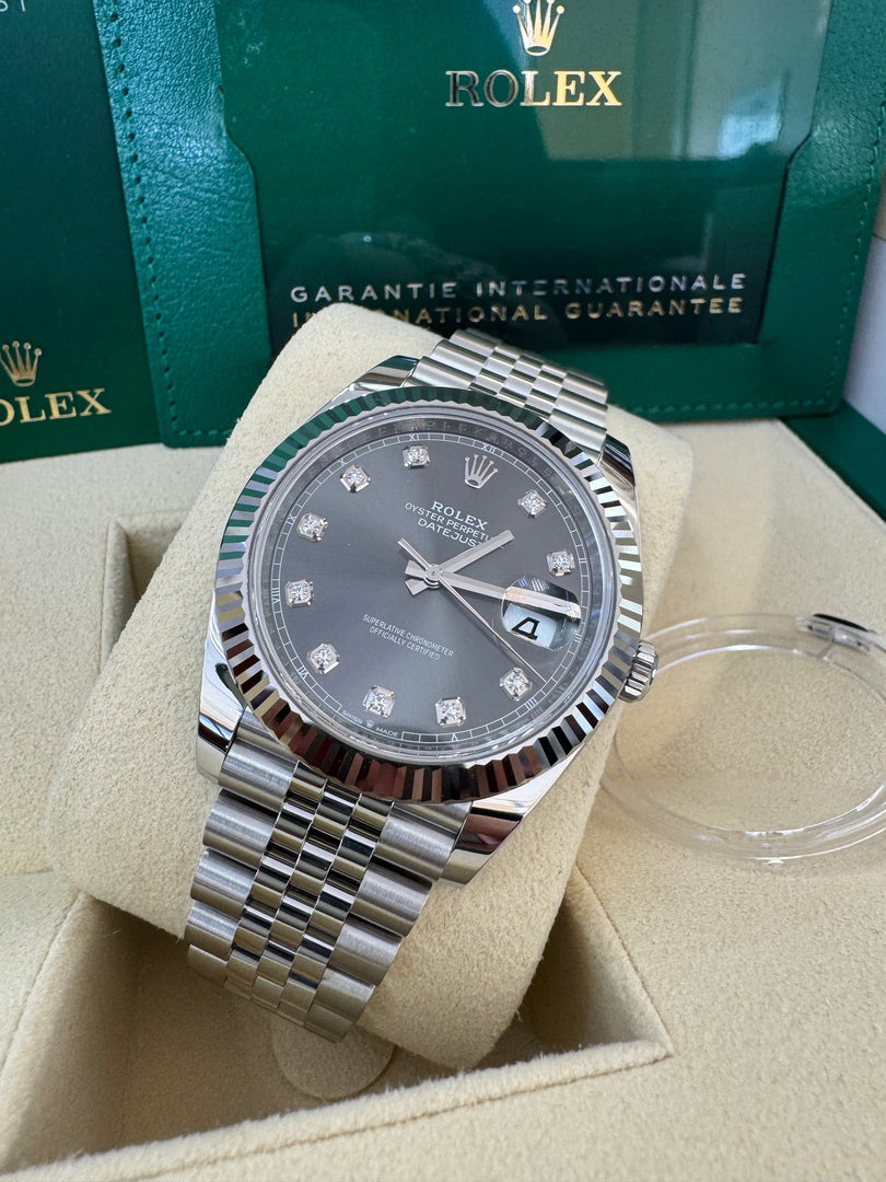 Rolex Datejust 41mm 126334 2024 Rhodium Diamond Dial Jubilee