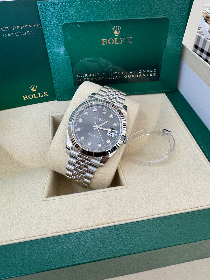 Rolex Datejust 41mm 126334 2024 Rhodium Diamond Dial Jubilee