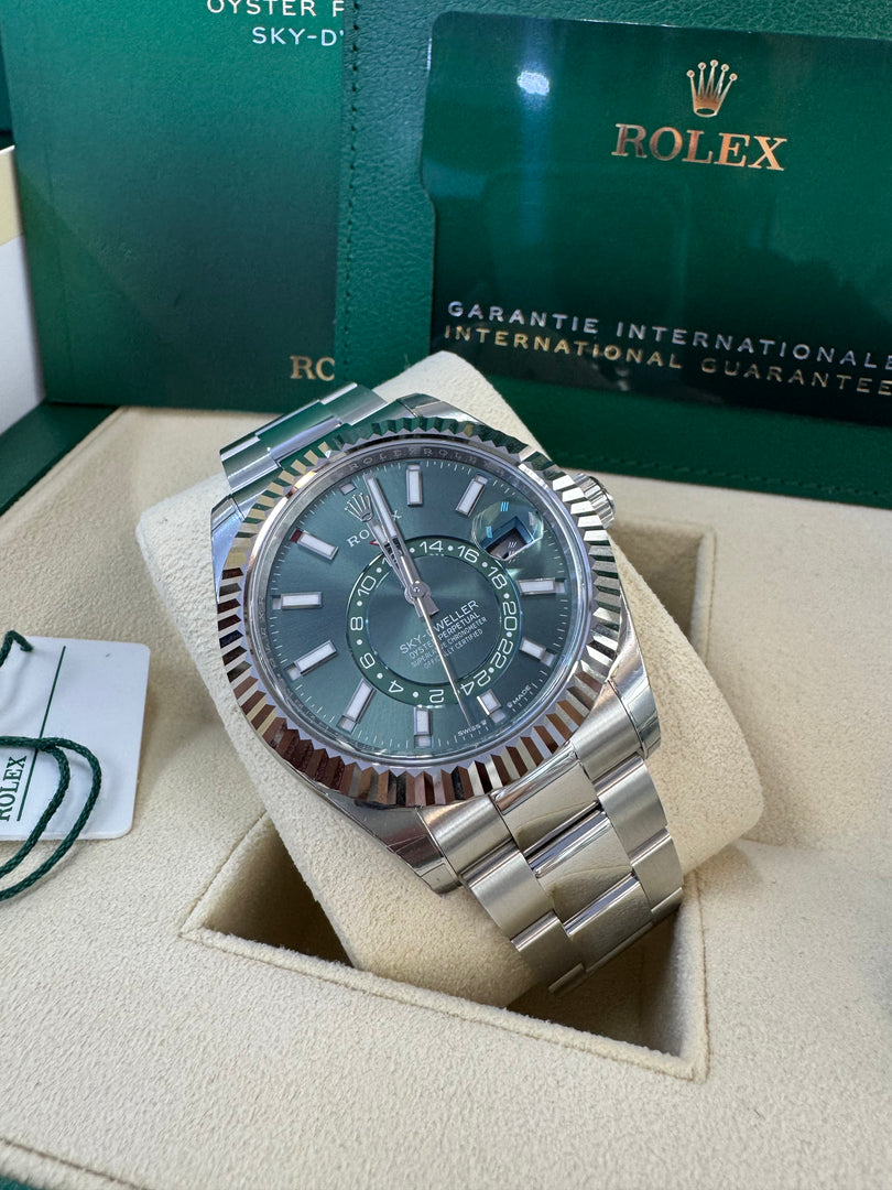 Rolex Sky-Dweller 336934 Mint Green Dial 2024 Oyster Stickers