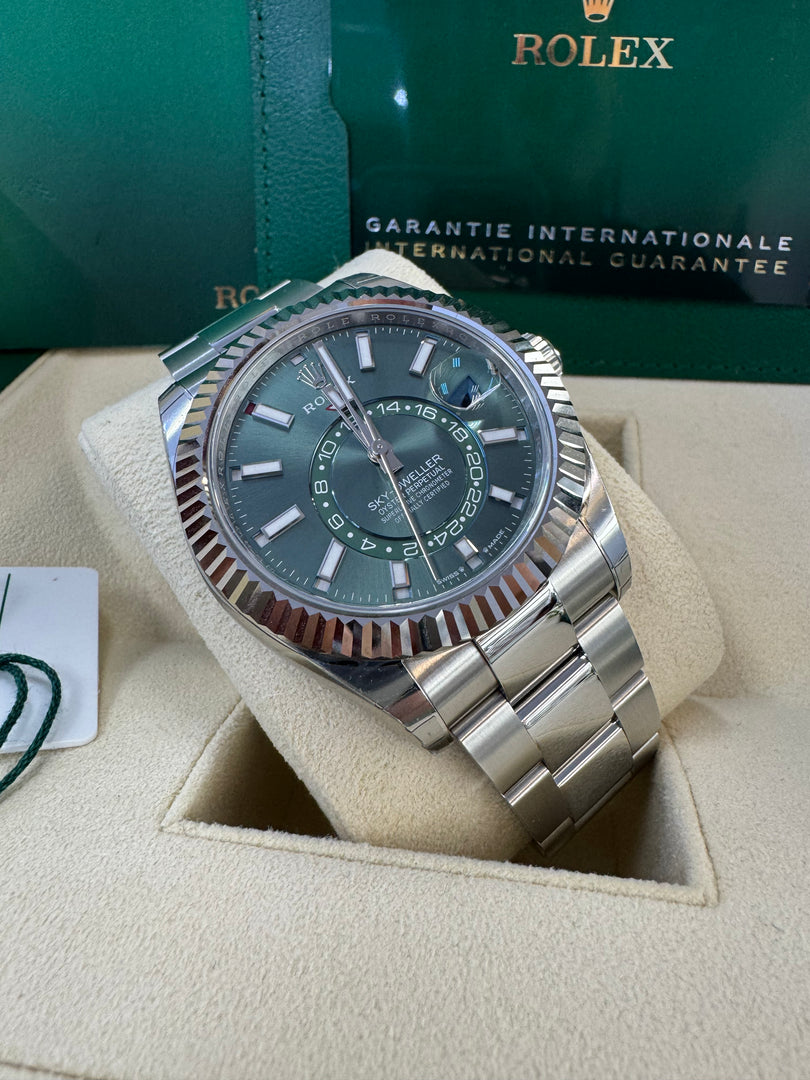 Rolex Sky-Dweller 336934 Mint Green Dial 2024 Oyster Stickers